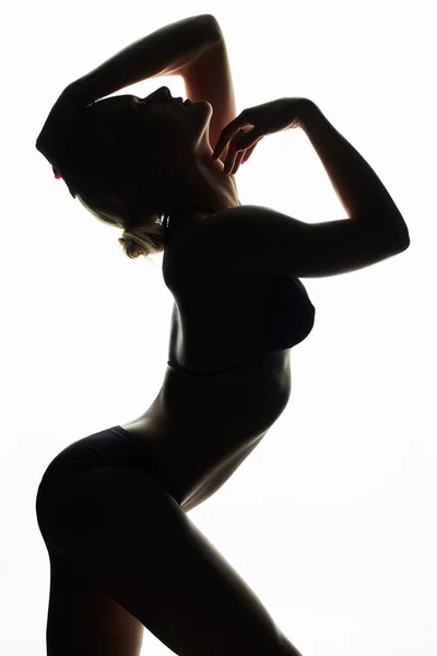 Silhouette femminile in bikini — Foto Stock