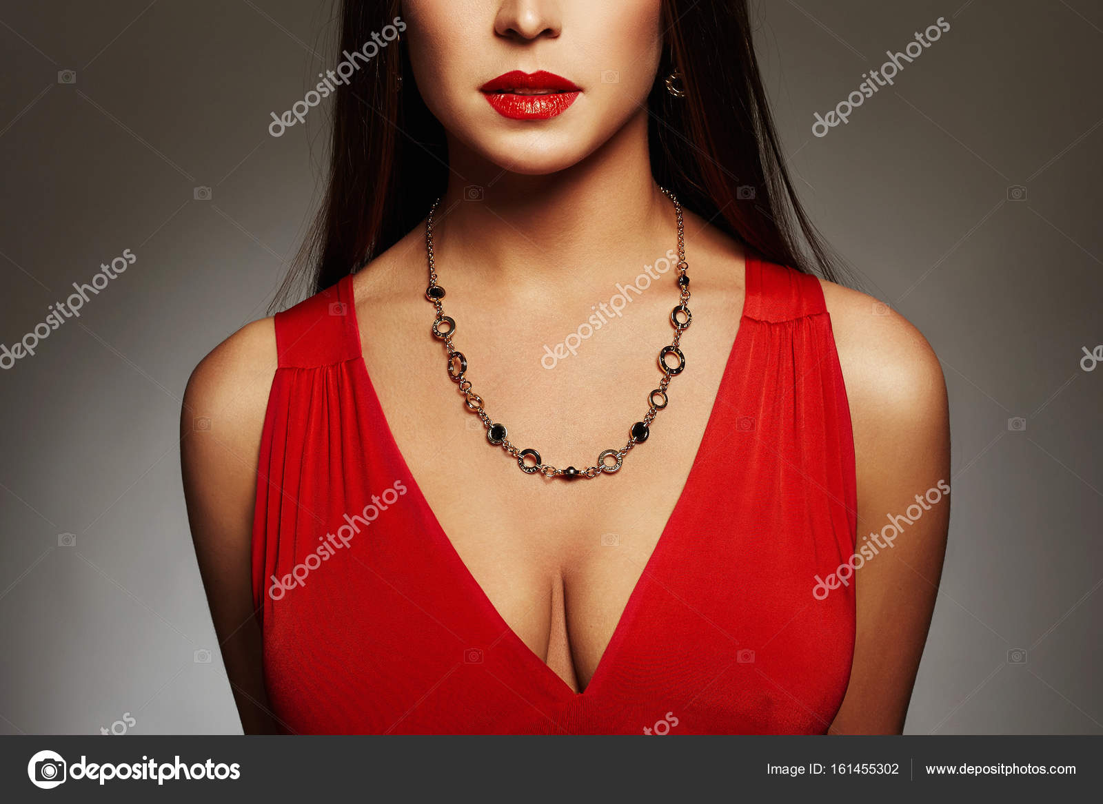 a beautiful woman with big breasts and red lipstick generative ai 29686850  Stock Photo at Vecteezy