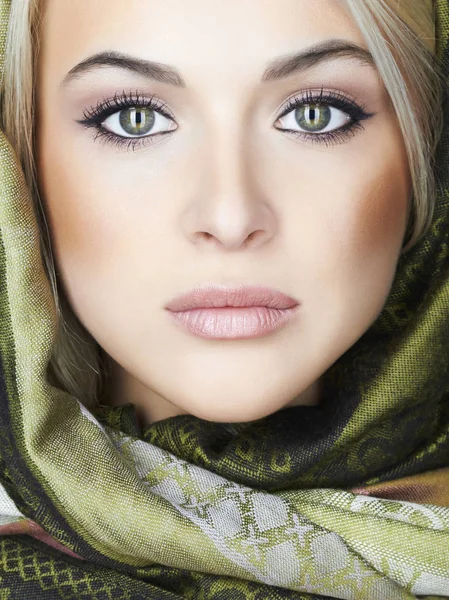 Bela mulher face.make up conceito — Fotografia de Stock