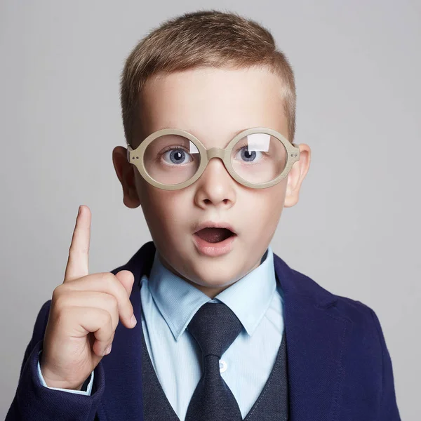 Funny child in glasses.genius Kids — Stock Photo, Image