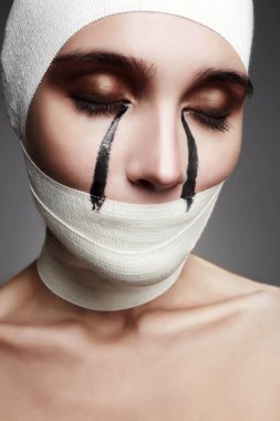 Cadılar Bayramı card.woman siyah gözyaşları ile