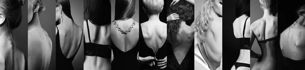 Schöne und sexy weibliche Rücken Collage — Stockfoto