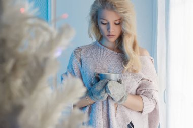 Kış ev yaşam girl.christmas ağaç