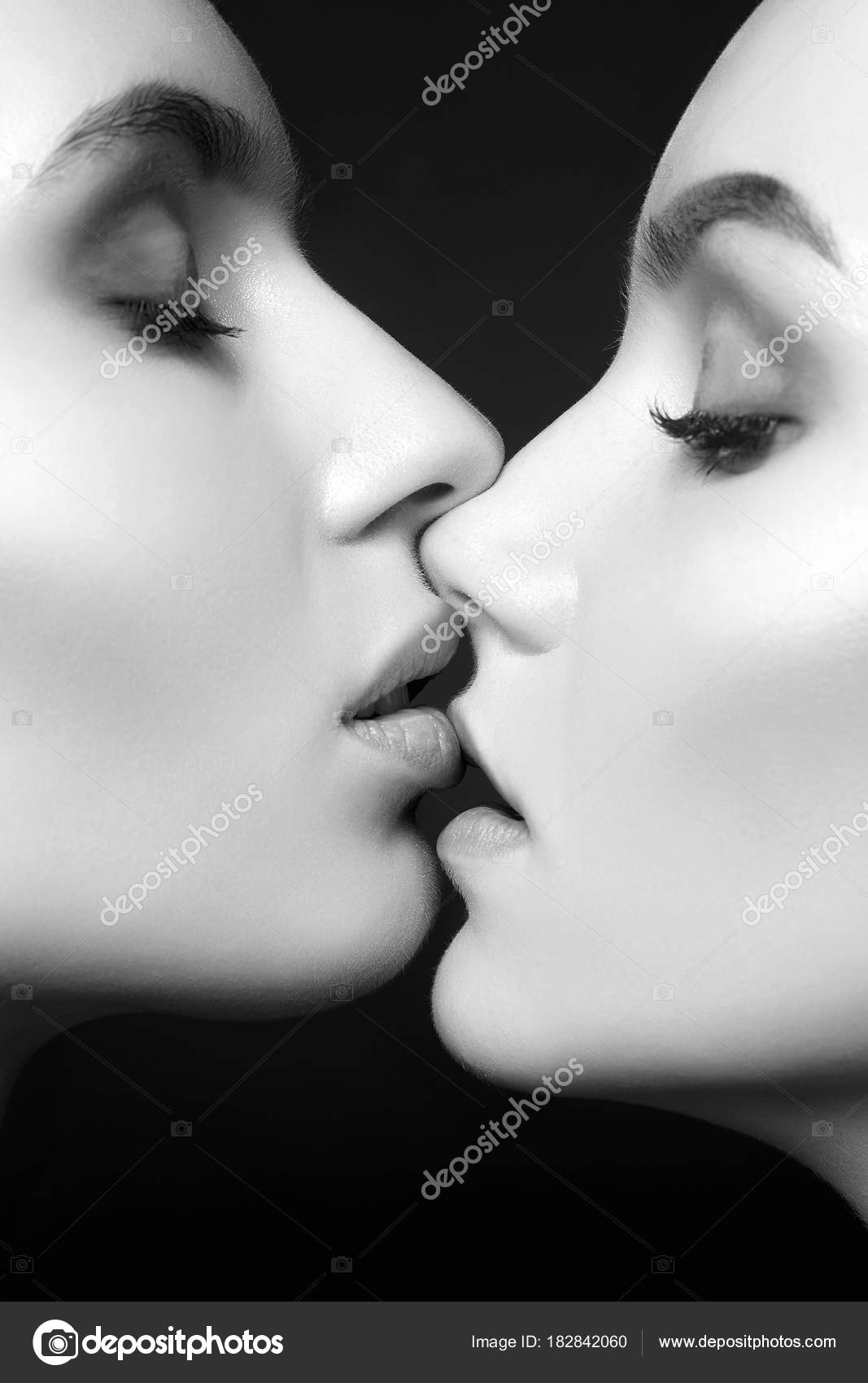 black white girl kissing