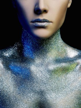 Sparkles güzel genç kadın portresi