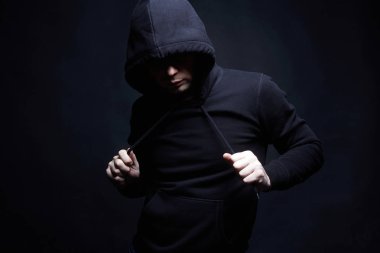 Adam şapka ve Hood. Çocuk, fan, holigan