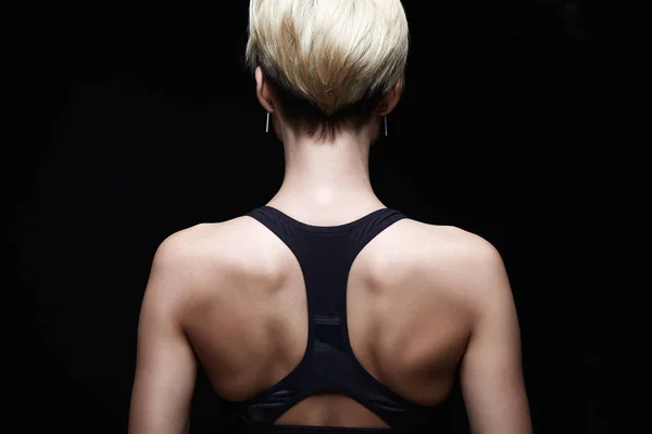 Schöner weiblicher Rücken. Sportlerin — Stockfoto