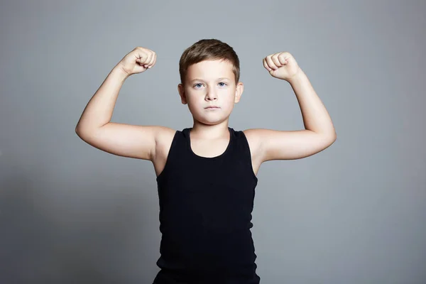 Strong Child. Funny Little Boy.Sport Handsome Boy — Stock Photo, Image