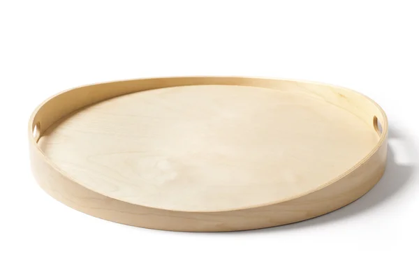 Wooden Tray on White — Stock Photo, Image