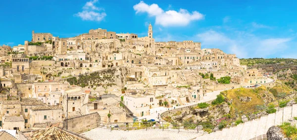 Aerial Panoramic View Historical Centre Sasso Caveoso Old Ancient Town — Stock Fotó