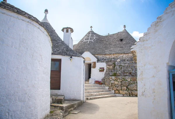 Ciudad Alberobello Pueblo Con Casas Trulli Región Puglia Apulia Sur — Foto de Stock