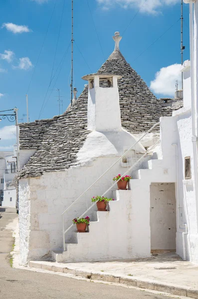 Cidade Alberobello Vila Com Casas Trulli Região Puglia Apulia Sul — Fotografia de Stock