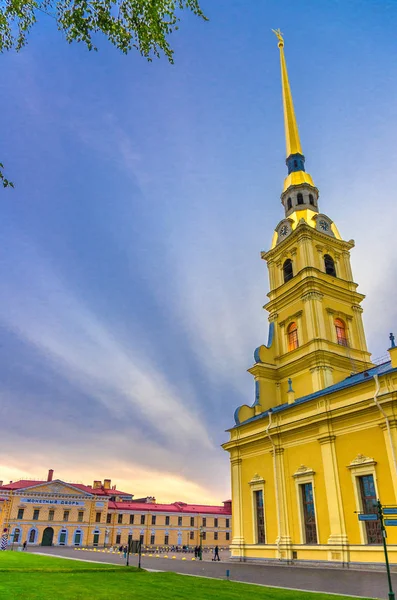 Saints Peter Paul Cathedral Orthodox Church Golden Spire Saint Petersburg — Stock Photo, Image