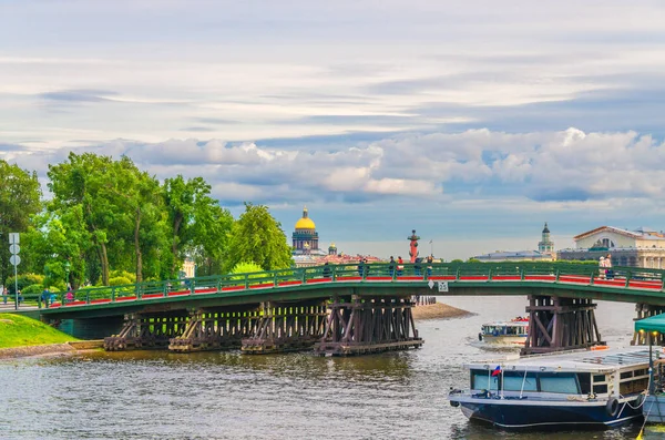 Pont Kronverk Traversant Détroit Kronverksky Entre Zayachy Hare Île Petrogradsky — Photo