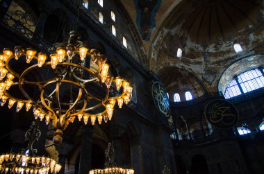 İstanbul, Türkiye - 25 Kasım 2017: Antik Bazilika Ayasofya Kilisesi (Kutsal Bilgelik veya Ayasofya Kilisesi) Bizans kent simgesi ve dünya harikası