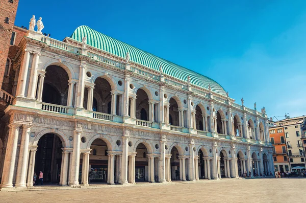 Basiliek Palladiana Renaissance Gebouw Met Balkons Zuilen Piazza Dei Signori — Stockfoto