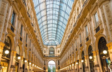 Milan, İtalya, 8 Eylül 2018: Galeri Vittorio Emanuele II