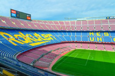 Barselona, İspanya, 14 Mart 2019: Camp Nou, Barcelona 'da bulunan futbol kulübü.