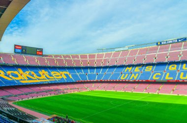 Barselona, İspanya, 14 Mart 2019: Camp Nou, Barcelona 'da bulunan futbol kulübü.