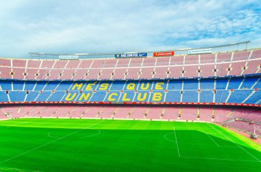 Barselona, İspanya, 14 Mart 2019: Camp Nou, Barcelona 'da bulunan futbol kulübü.