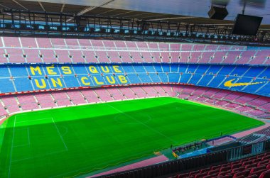 Barselona, İspanya, 14 Mart 2019: Camp Nou, Barcelona 'da bulunan futbol kulübü.