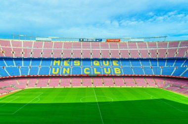 Barselona, İspanya, 14 Mart 2019: Camp Nou, Barcelona 'da bulunan futbol kulübü.