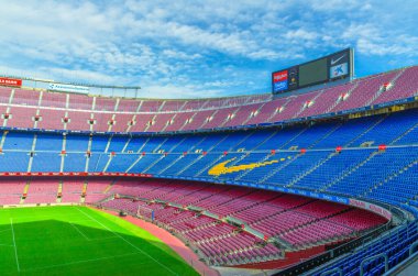 Barselona, İspanya, 14 Mart 2019: Camp Nou, Barcelona 'da bulunan futbol kulübü.