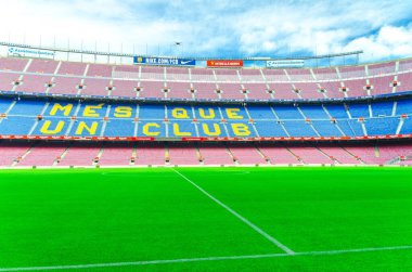 Barselona, İspanya, 14 Mart 2019: Camp Nou, Barcelona 'da bulunan futbol kulübü.