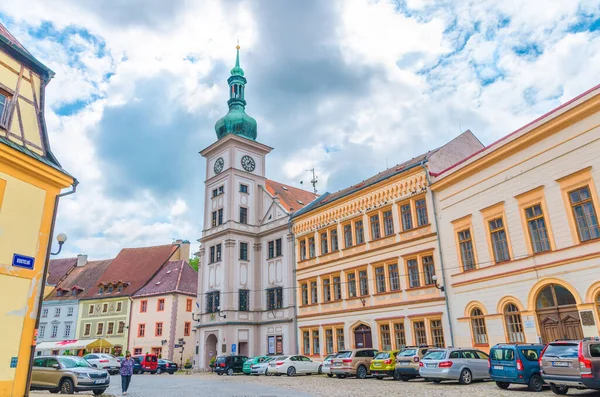Loket, Czech Republic, May 12, 2019: The Town Hall Mestska Radnice baroque style — Stock Photo, Image