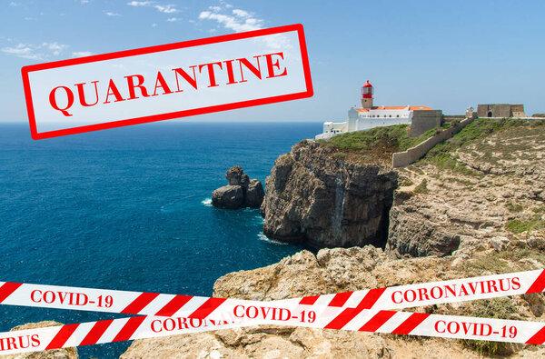 Quarantine in Portugal. No travel and lockdown concept.