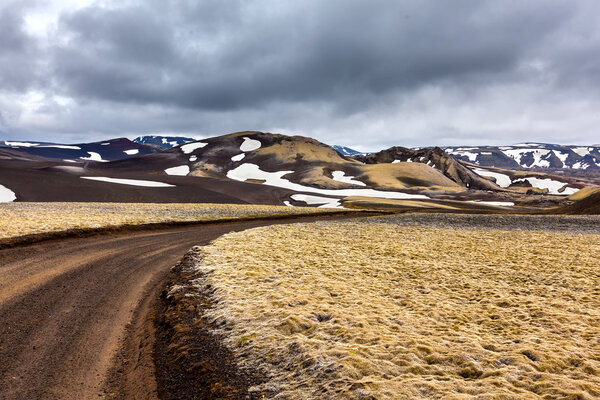 View at Icelandic plains during summertime