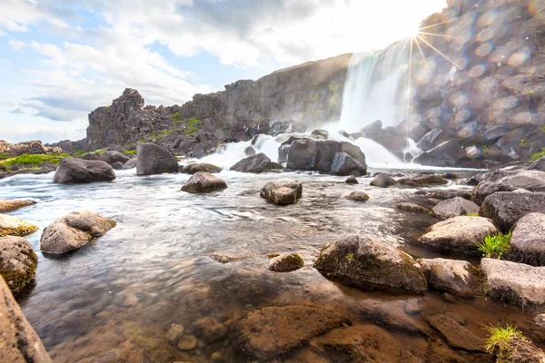 Oxararfoss waterval in het Nationaal Park Thingvellir — Stockfoto