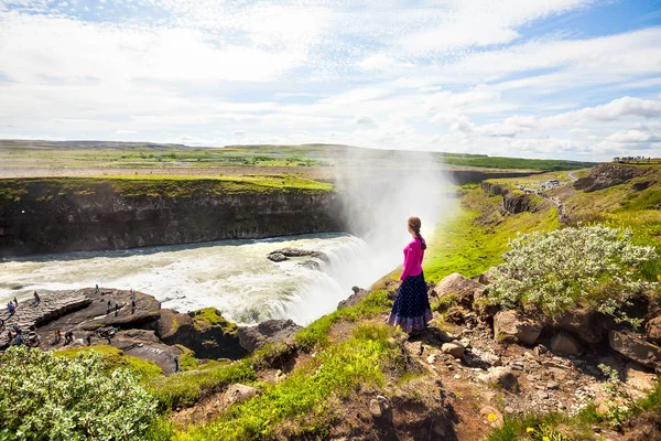 İzlanda 'da Gullfoss şelalesi — Stok fotoğraf