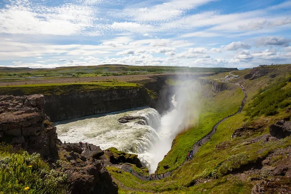 Gullfoss vodopád na Islandu — Stock fotografie