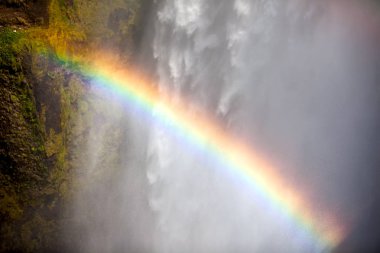 İzlanda'daki Prowerfull Skogafoss şelale