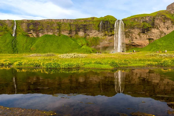 Seljalandsfoss una de las cascadas islandesas más famosas —  Fotos de Stock