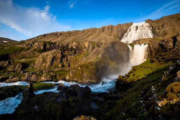 Grande cachoeira Dynjandi na Islândia — Fotografia de Stock