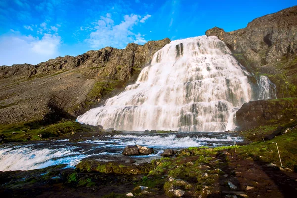 Großer Dynjandi Wasserfall Island — Stockfoto