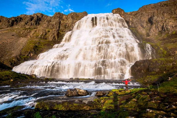 Grande Cachoeira Dynjandi Islândia — Fotografia de Stock