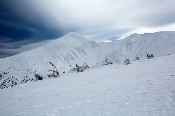 Montañas de invierno en día nublado — Foto de Stock