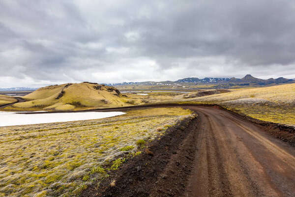 View at Icelandic plains during summertime