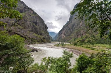 Himalaya Dağları, Nepal Manaslu devre üzerinde Yeşil Vadi 