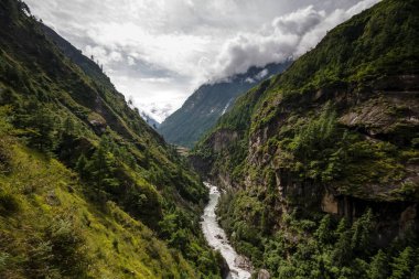 Himalaya Dağları, Nepal Manaslu devre üzerinde Yeşil Vadi 