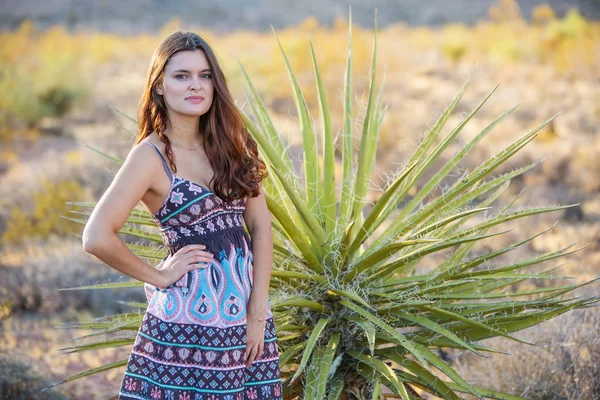 stock image Portrait of young woman in Red Rock, Nevada, USA 