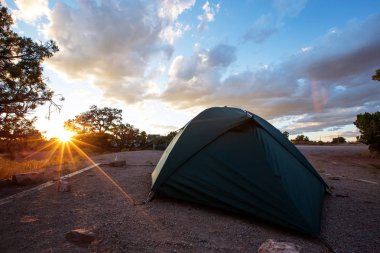 Utah, ABD Canyonlands Milli Parkı, kamp çadırı