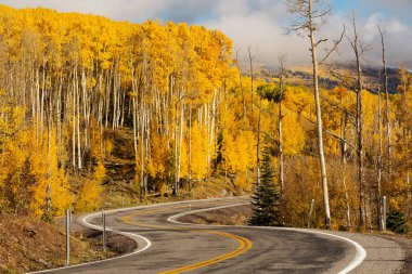 Dağlık doğal görünümüne karanlık yol 12 Utah, ABD tarihinde