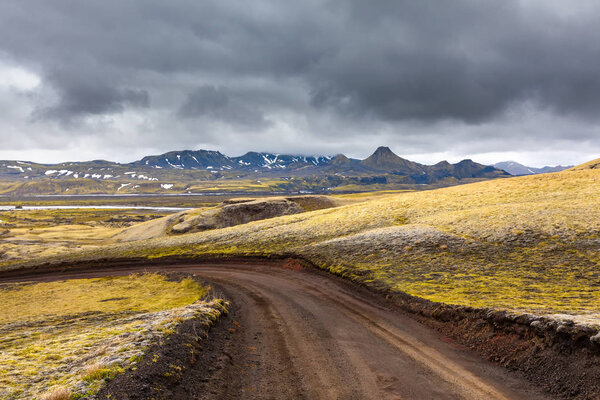 View at Icelandic plains during summertime