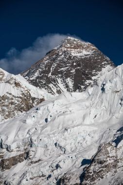Everest Dağı mavi gökyüzü karşı