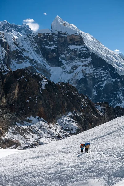 포터 조 라를 넘어 네팔 에베레스트 지역에 전달 — 스톡 사진