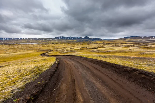 Vista en las llanuras islandesas durante el verano — Foto de Stock